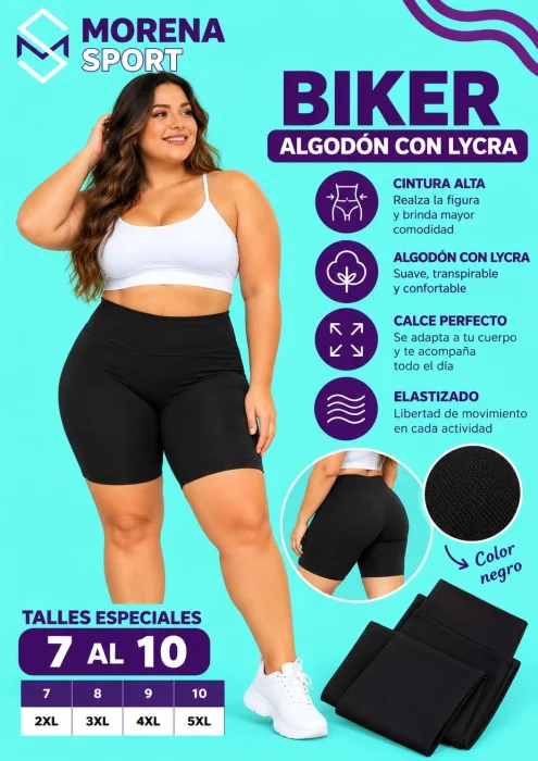 Biker de Algodón Talles Especiales