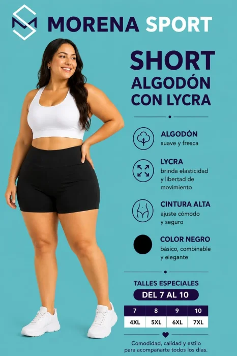 Shorts de Algodón Talles Especiales