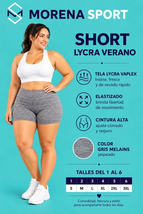 Shorts de Lycra Talles Especiales