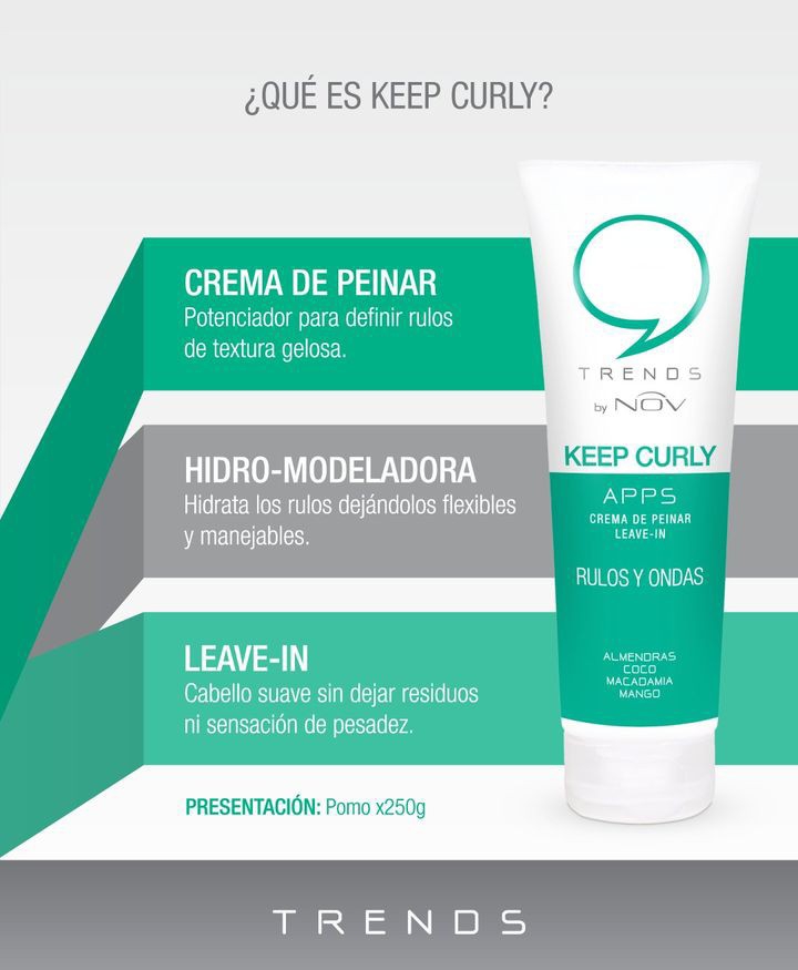 Nov Keep Curly Crema de Peinar Rulos y Ondas, Nutritiva, sin Enjuague - Imagen 3