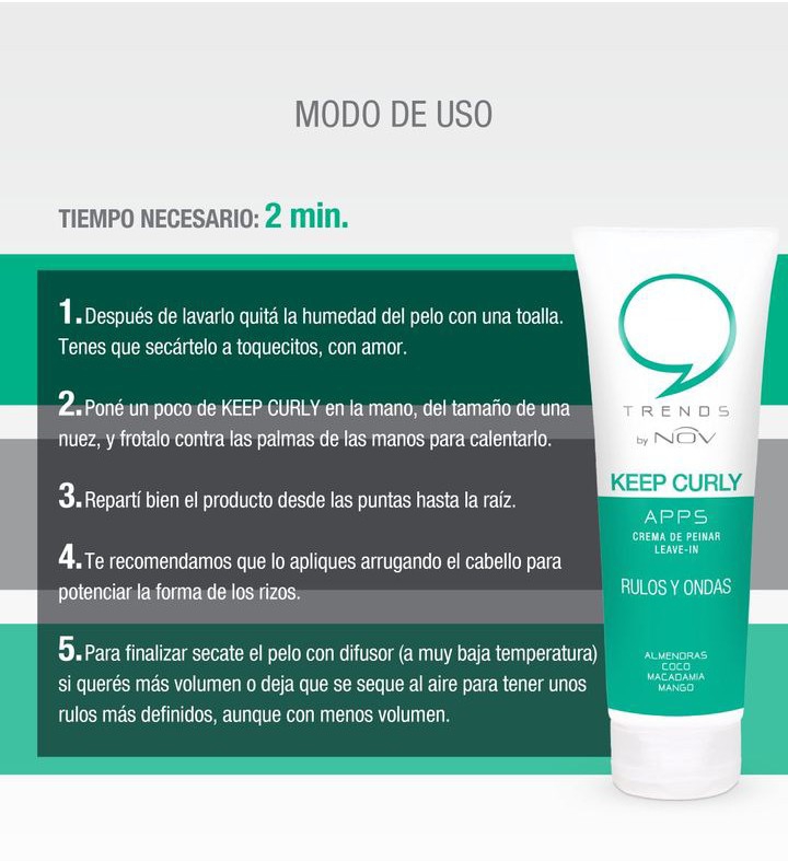 Nov Keep Curly Crema de Peinar Rulos y Ondas, Nutritiva, sin Enjuague - Imagen 5