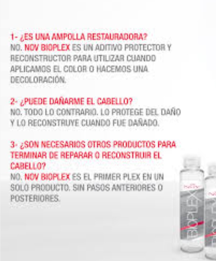 3 Ampollas Bioplex Nov Aditivo Protector Decoloraciónes - Coloración (15ml C/u) - Imagen 2