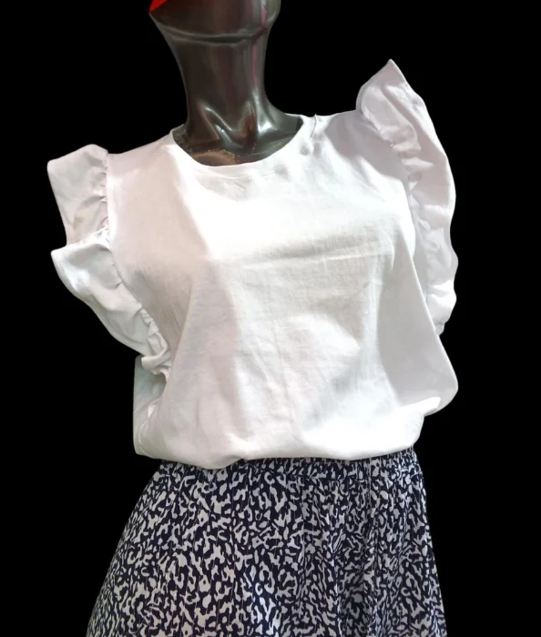 Musculosa con Volado Jersey Algodon