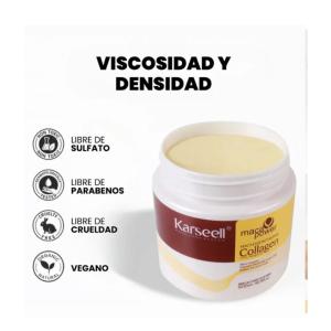 Karseell Máscara de Colágeno Reparadora Capilar, Formula Original Italiana, Alisadora - Miniatura 5