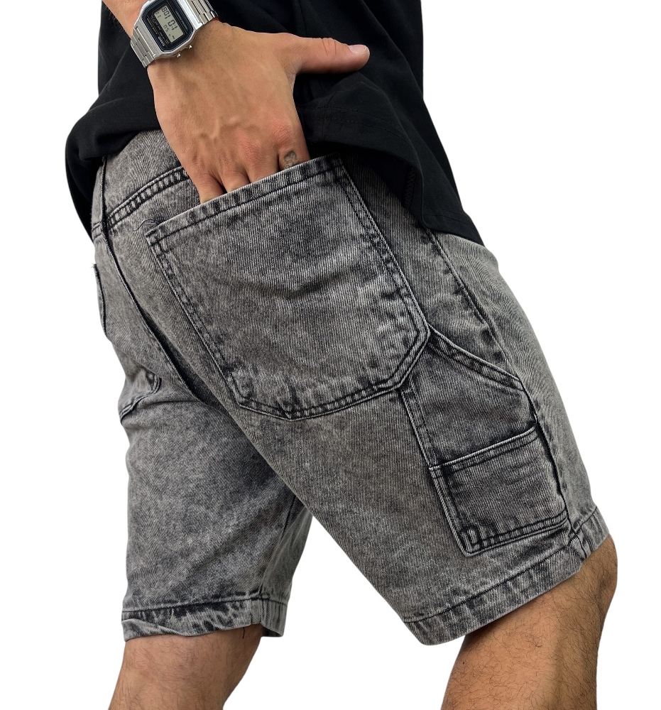 Bermudas Jeans Carpintero Gris - Imagen 1
