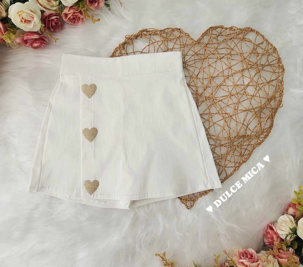 Falda Short Bengalina Elastizado Corazón - Imagen 2