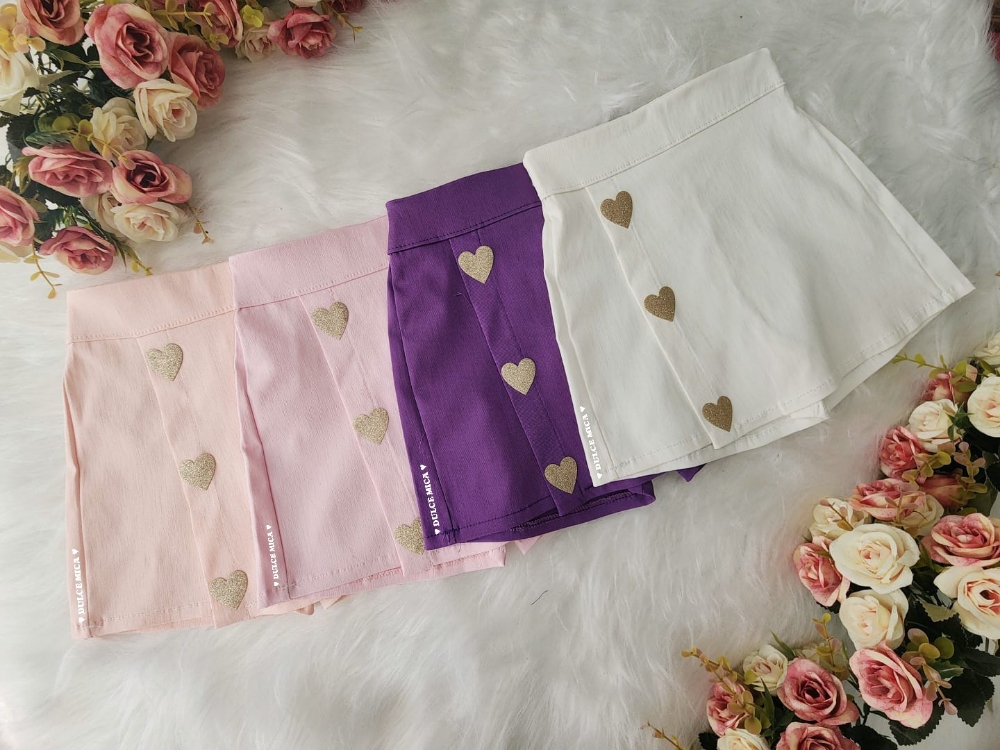 Falda Short Bengalina Elastizado Corazón - Imagen 3