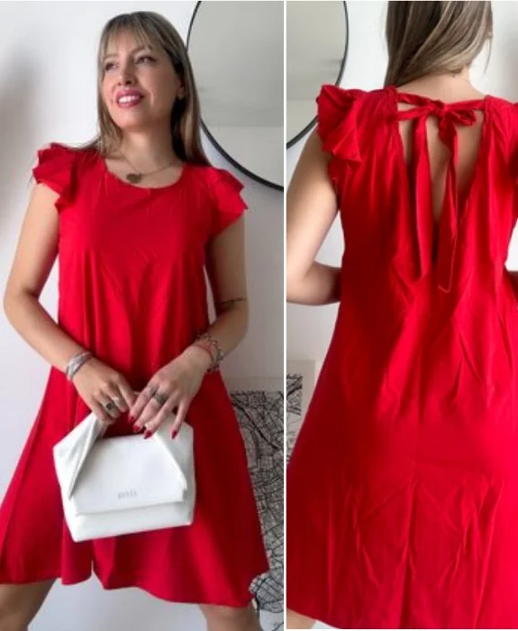 Vestido C/ Volado Hombro C/ Lazo