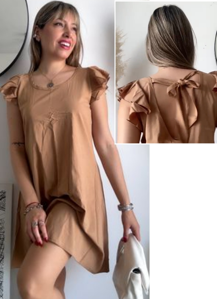 Vestido C/ Volado Hombro C/ Lazo - Imagen 3