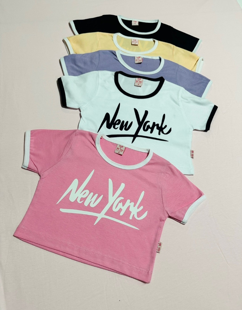 Puperas New York Remeras Cortas (crop) 
algodón Peinado Línea Premium - Imagen 3