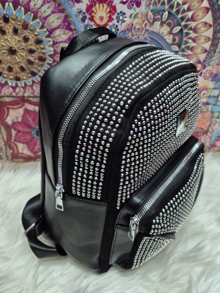 Mochila con Strass de Cuero Pu Excelente Calidad - Imagen 4