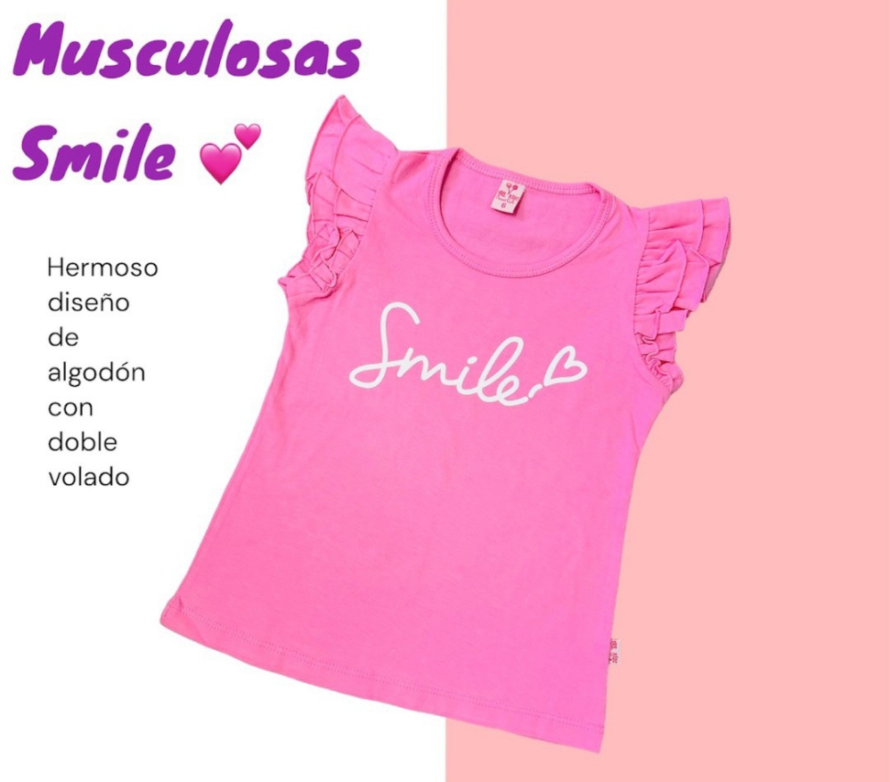 Musculosa con Doble Volado Mod Smyle en Algodón Peinado Calidad Premium - Imagen 2