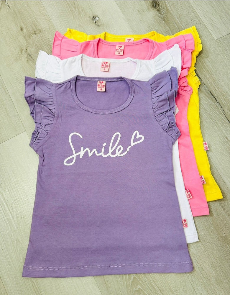 Musculosa con Doble Volado Mod Smyle en Algodón Peinado Calidad Premium - Imagen 3