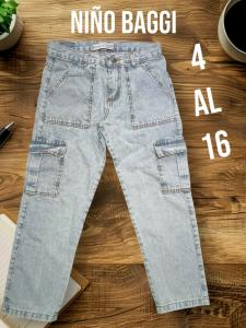 Pantalón Cargo Baggy   Celeste