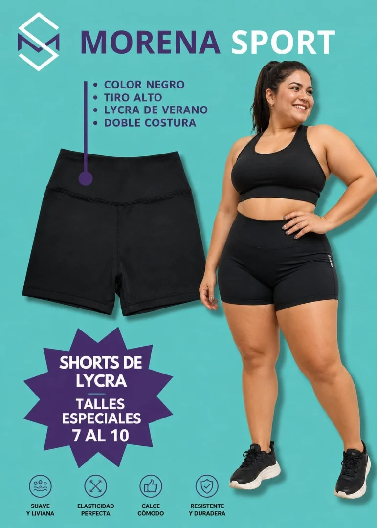 Shorts de Lycra Talles Especiales - Imagen 1