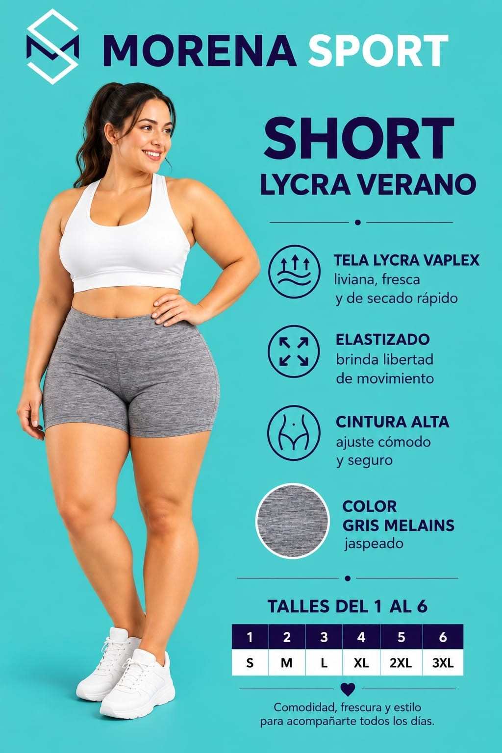 Shorts de Lycra Talles Especiales - Imagen 3