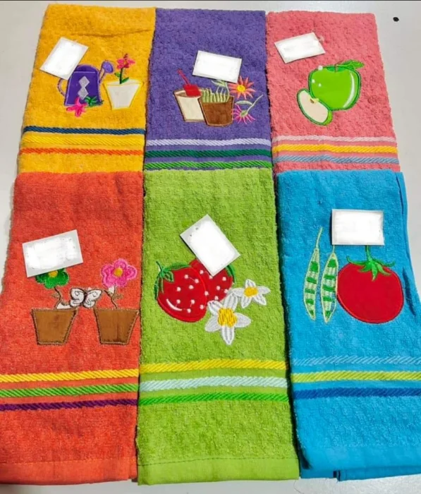Set de Repasador Bordado Tela Toalla