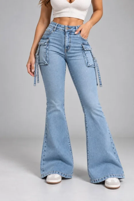 Jean "cargo" Oxford Liso Elastizado