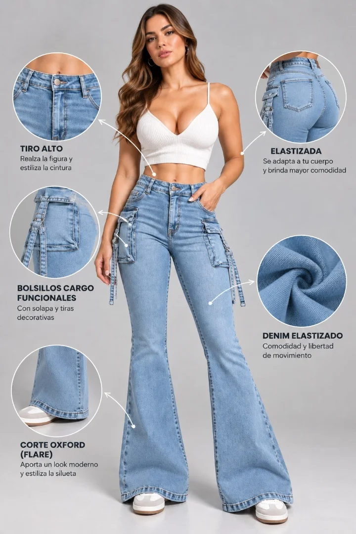Jean "cargo" Oxford Liso Elastizado - Imagen 6