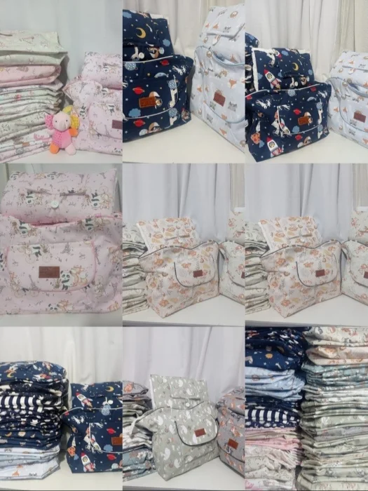 Conjunto de Bolsos Maternales y Cambiador de Gabardina de Nana,varon,unisex