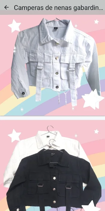 Camperas de Nenas Jeans y Gabardina con Cargo y con Estrella Desflecada