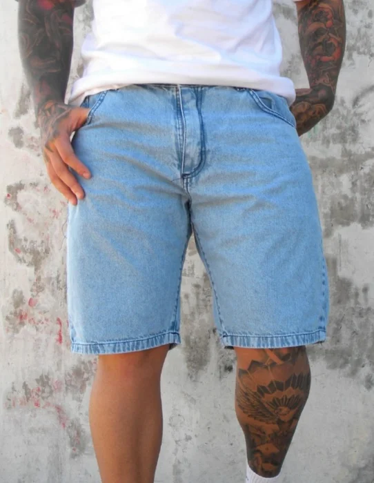 Bermudas Jeans Corte Clásico Rigidos