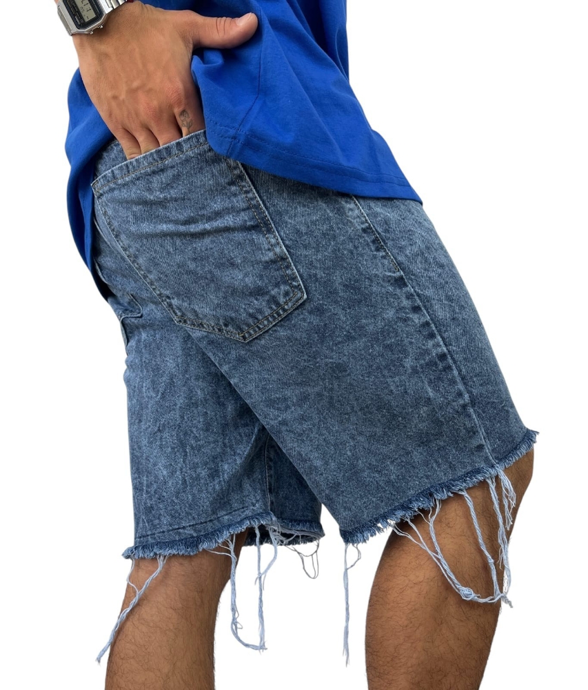 Bermudas Jeans Mom Desflecado - Imagen 2