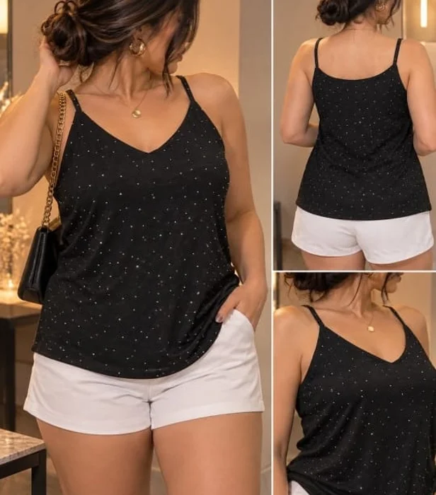 Musculosa Brillo Lino