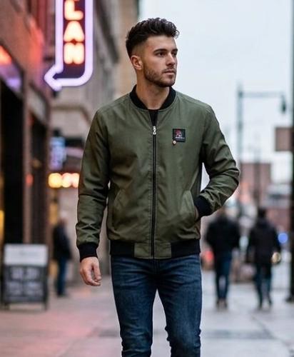 Chaqueta Bomber Eco Cuero Verde Opaco New