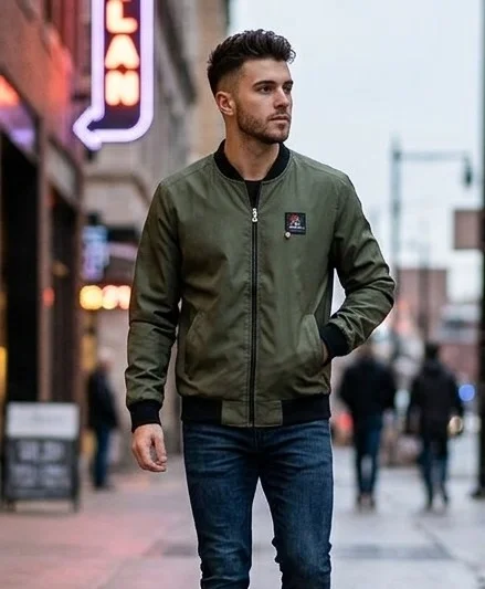Chaqueta Bomber Eco Cuero Verde Opaco New