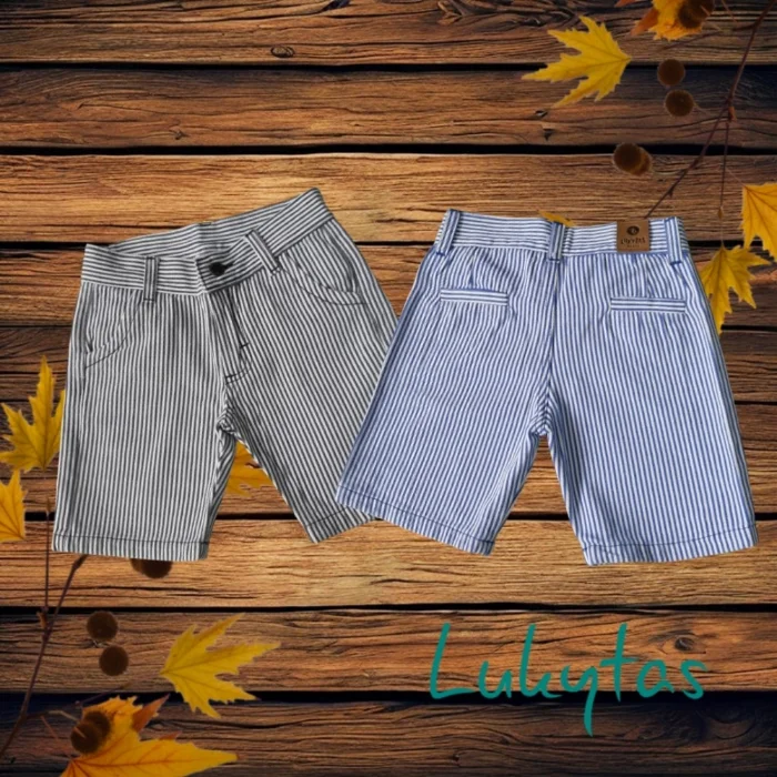Promo- Bermuda Gabardina Rayados Niño