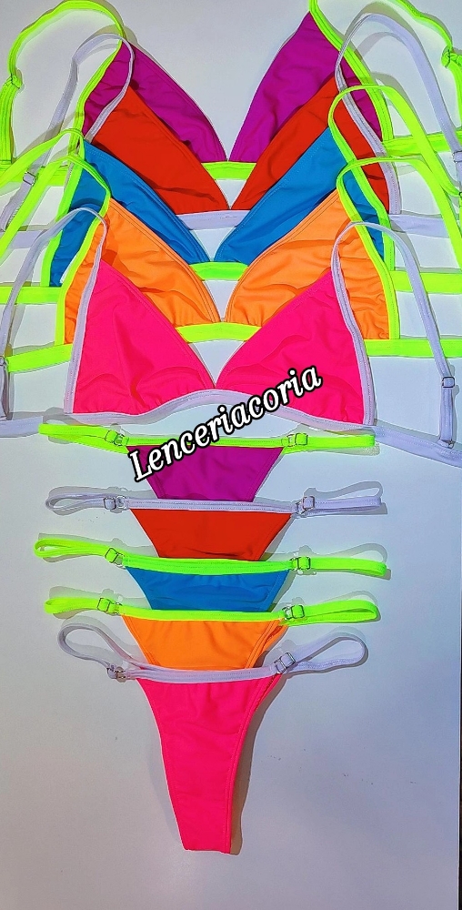 Bikini Triángulo con Borde Fluor - Imagen 3