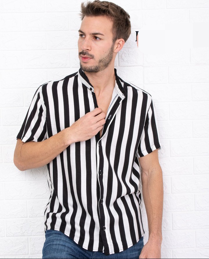 Camisas Cuello Mao de Lino Rayadas - Imagen 2