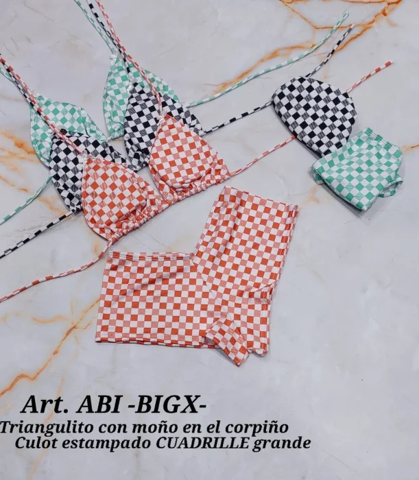 Bikinis Triangulitos con Moño y Culotte Art Abi -bigx-