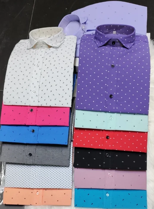 Camisas Manga Larga Estampadas Rígidas