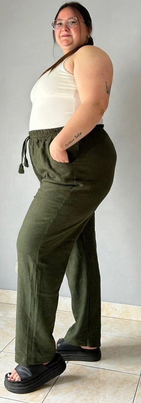 Pantalones de Lino con Expandex Talle Especial para Dama - Imagen 3