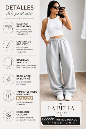 Pantalón Baggy X Talles - Algodón Rústico, Pesado y Peinado