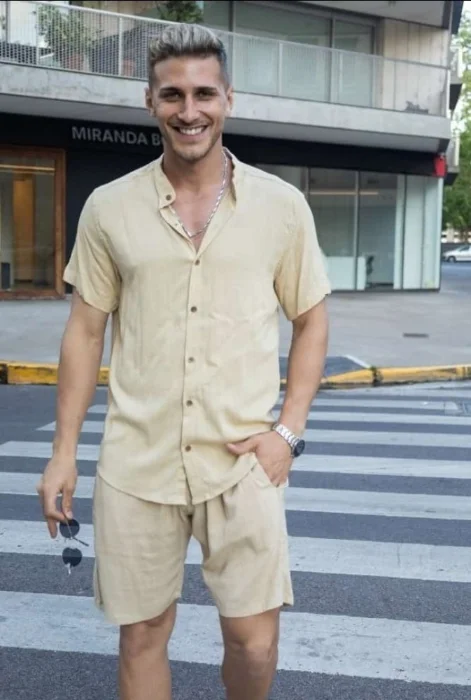 Conjunto de Lino Cuello Mao