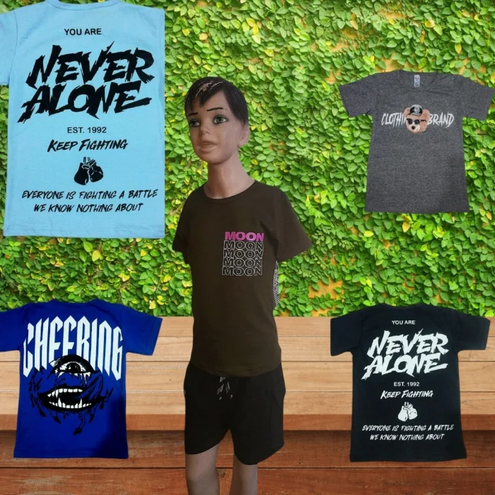 Remera Nene Algodón Doble Estampado