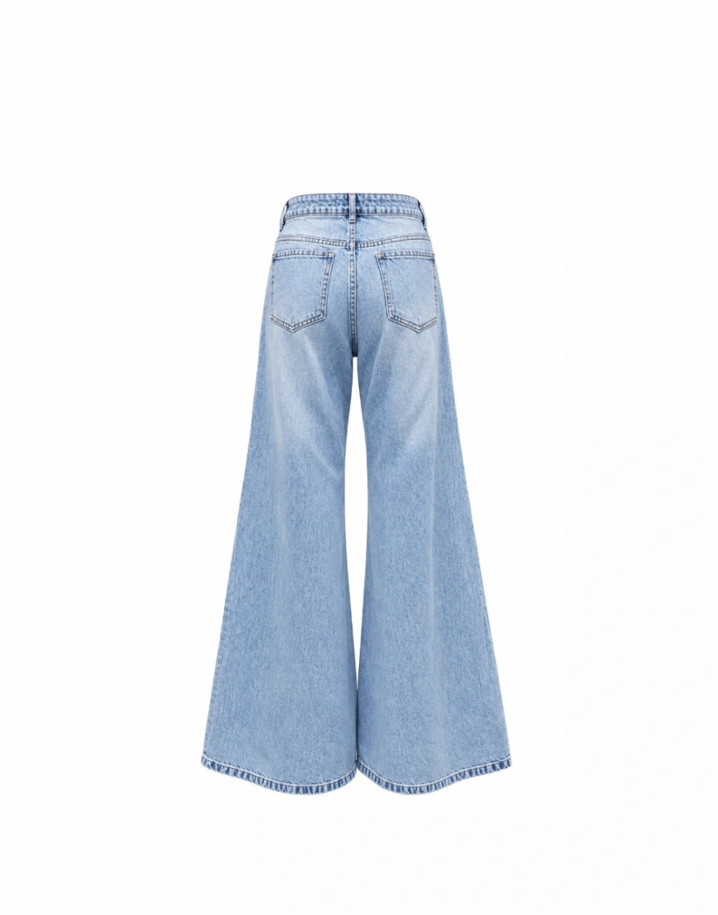 Mega Wide Color Celeste  Tiro Medio Denim Rigido Premium - Imagen 2
