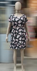 Vestido de Fibrana Poplin con Lurex