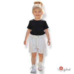Art 3868 Short Beba Gabardina a Rayas