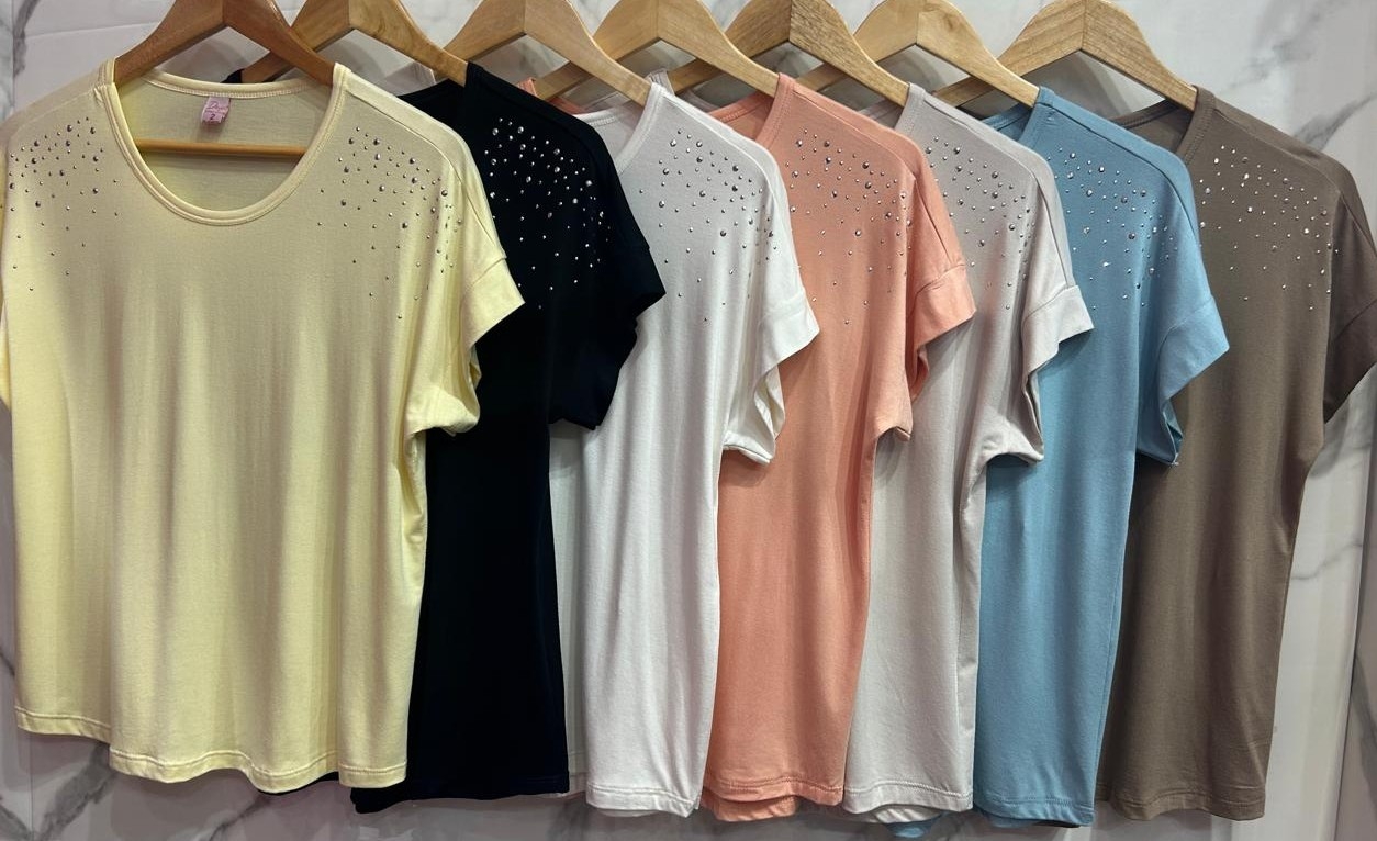 Remera Over/sise Modal ( Chispas de Brillo) - Imagen 2