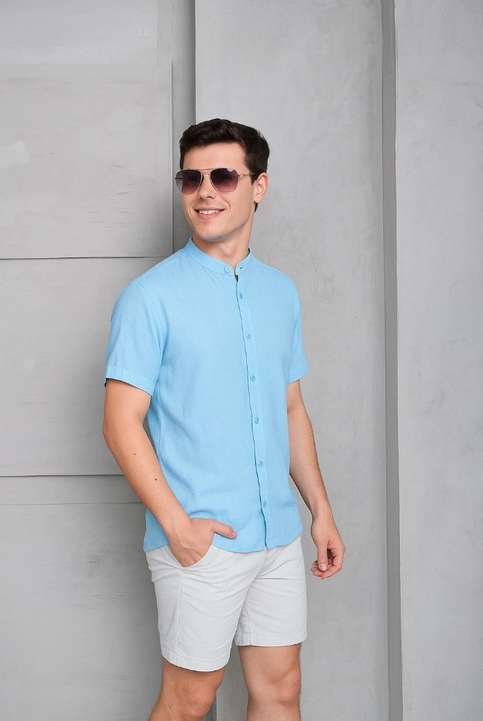 Camisa Lino Hombre Manga Corta - Imagen 6