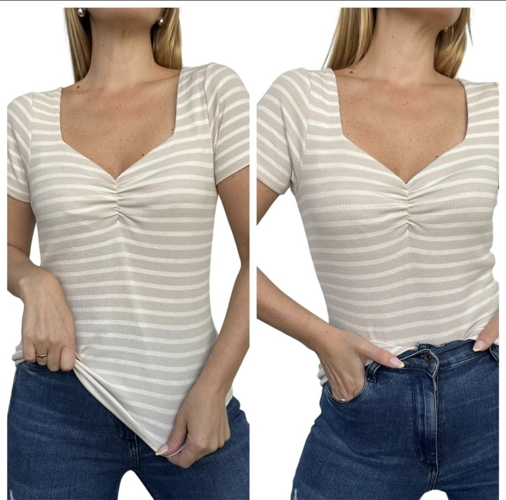 Remera Escote Espejo Morly Rayado - Imagen 3