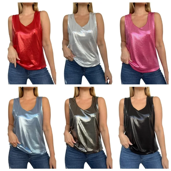 Musculosa Escote V de Ripp Metalizado