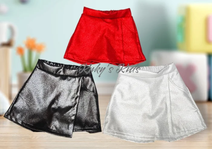 Shortpollera de Tela Sastrero con  Brillo  Nena