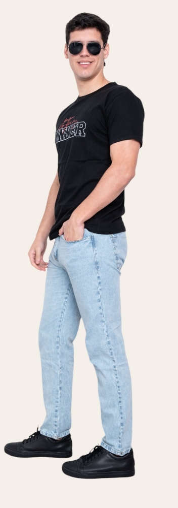 Pantalón Semi Chupin Celeste Claro - Imagen 1
