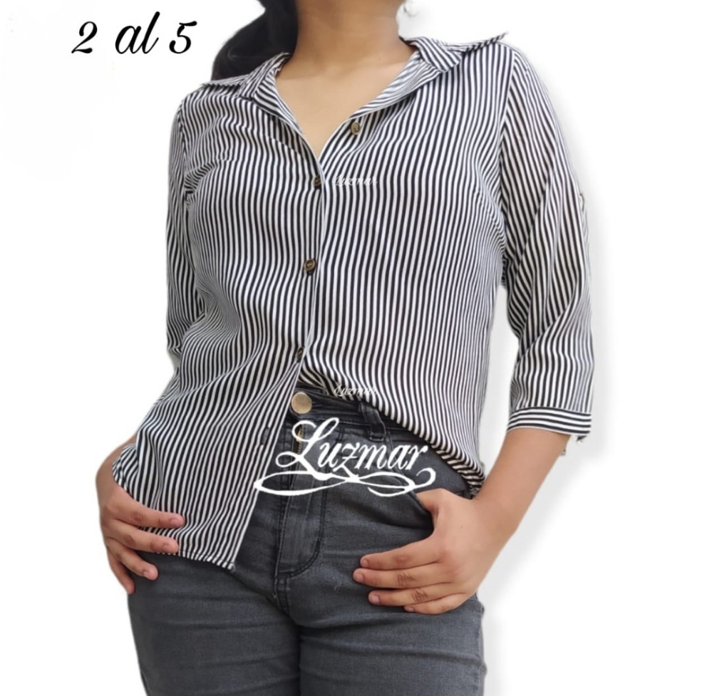 Camisas  Rayadas Manga 3/4   (1 al 5) - Imagen 2