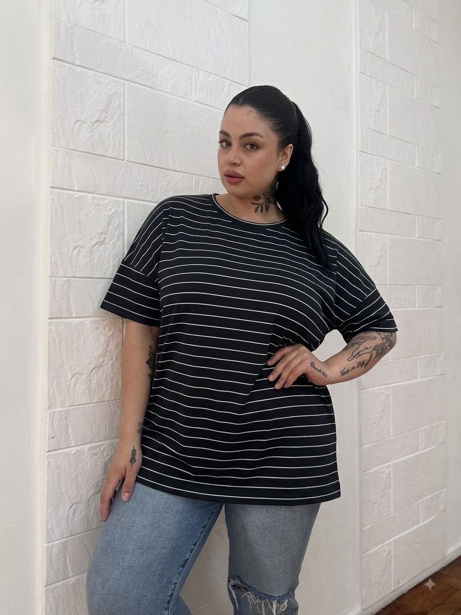 Remera Rayada Modal Viscosa - Imagen 2